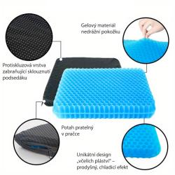 Wellife Gelový podsedák s protiskluzovým potahem COMFY 38 x 36 x 3 cm, MGP2