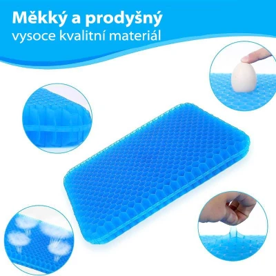 Wellife Gelový podsedák s protiskluzovým potahem COMFY 38 x 36 x 3 cm, MGP2