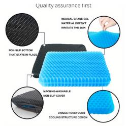 Wellife Gelový podsedák s protiskluzovým potahem COMFY 38 x 36 x 3 cm, MGP2
