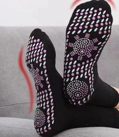 Wellife Samozahřívací masážní ponožky TOURMALINE, 1 pár, černé, velikost 35-43