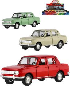 Welly Auto model Wartburg 353 kov zpětný chod 12cm 4 barvy Welly Auto model Wartburg 353 kov zpětný chod 12cm 4 barvy