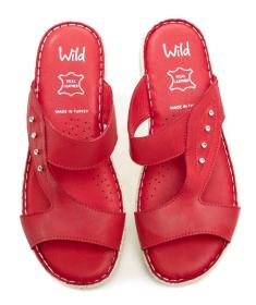 Wild 016935B červené dámske nazúvaky na klinčeku