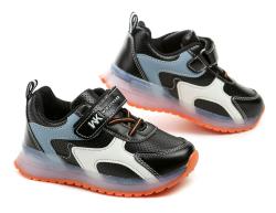 Wojtylko 1A26415a černo oranžové polobotky s blikající podešví