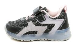 Wojtylko 1A26416 černo růžové polobotky s blikající podešví