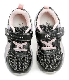 Wojtylko 1A26416a černo růžové polobotky s blikající podešví