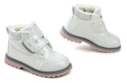 Wojtylko 1Z25056Sa bílá perleť dívčí zimní boty