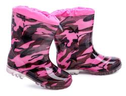 Wojtylko 2G2202R čierno ružové detské gumáky