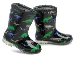 Wojtylko 2G5057C čierne detské gumáky dinosaurus