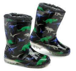 Wojtylko 2G5057C čierne detské gumáky dinosaurus