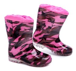 Wojtylko 3G2202R čierno ružové detské gumáky