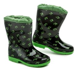 Wojtylko 3G5075C čierno zelené detské gumáky Minecraft