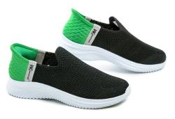 Wojtylko 5A25387C čierno zelené chlapčenské Slip-in poltopánky