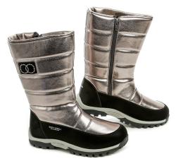 Wojtylko 5Z23038 zlato čierne dievčenské zimné topánky