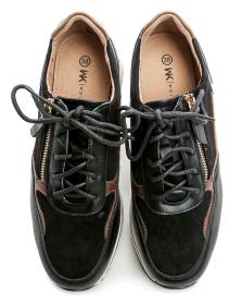 Wojtylko 7A26024 čierne dámske poltopánky na klinovom podpätku