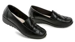 Wojtylko 7B24351C čierne dámske mokasíny na kline