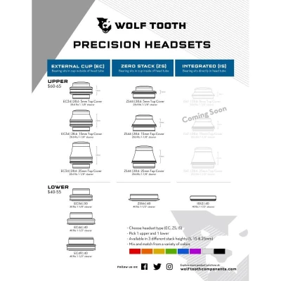 Wolf Tooth Hlavové Složení Performance Upper Is41/28.6 7mm Stack Černá