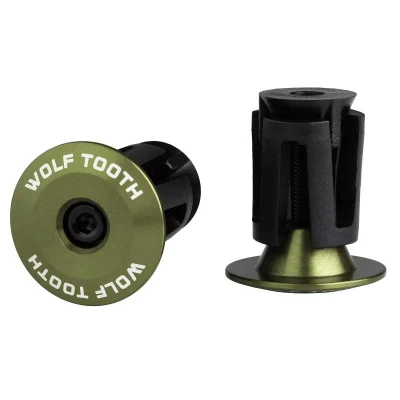 WOLF TOOTH Barplug koncovky aluminium/olive WOLF TOOTH Barplug koncovky aluminium/olive