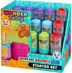 WONDER FACTORY Set písek + modelína nevysychající 4 barvy