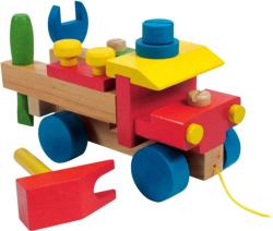 Woody DŘEVO Auto montážní tahací dřevěné k sestavení set se 3 nástroji