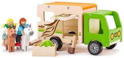 Woody DŘEVO Auto přeprava koní funkční set se 2 koníky a figurkami Woody DŘEVO Auto přeprava koní funkční set se 2 koníky a figurkami