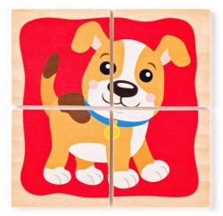 Woody DŘEVO Baby minipuzzle Domácí zvířátka 4x4 dílky v krabičce 4v1