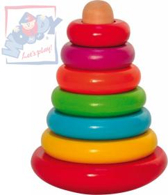 Woody DŘEVO Baby pyramida skládací barevná káča (dřevěná hračka) Woody DŘEVO Baby pyramida skládací barevná káča (dřevěná hračka)