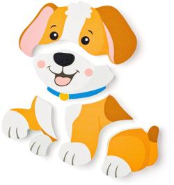 Woody DŘEVO Baby vkládací puzzle pejsek skládačka 5 dílků na desce
