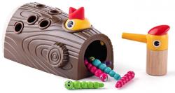 Woody DŘEVO Datel baby hra magnetická vytahování červíků