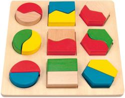 Woody DŘEVO Destička puzzle s vkládacími tvary 18 dílků (dřevěná hračka)