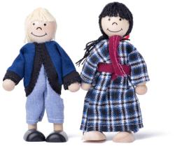 Woody DŘEVO Domeček malý se 2 panenkami a doplňky (dřevěná hračka)