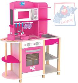 Woody DŘEVO Dřevěná DĚTSKÁ KUCHYŇKA s nádobím a doplňky Kuch. ostrov Trendy