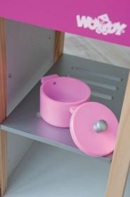 Woody DŘEVO Dřevěná DĚTSKÁ KUCHYŇKA s nádobím a doplňky Kuch. ostrov Trendy