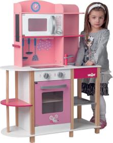 Woody DŘEVO Dřevěná DĚTSKÁ KUCHYŇKA s nádobím a doplňky Kuch. ostrov Trendy