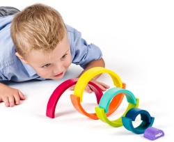 Woody DŘEVO Duha baby skládačka balanční oblouky (dřevěná hračka)