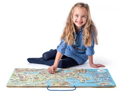 Woody DREVO Hra mapa Európy 3v1 naučné puzzle skladačka 75x45cm AJ