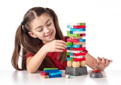Woody DŘEVO Hra Věž Jenga elektronická s časovačem na baterie Světlo Zvuk