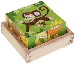 Woody DŘEVO Kubus Safari obrázkové dětské kostky 4ks (dřevěná hračka)