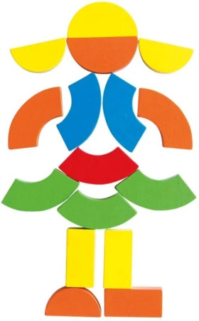 Woody DŘEVO Kufřík magnetický kreativní barevná skládačka 42 dílků