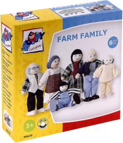Woody DŘEVO Panenky do domečku set 6ks farmářská rodinka (dřevěná hračka)