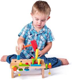 Woody DŘEVO Ponk pracovní stůl zatloukací set s nářadím