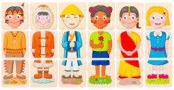 Woody DŘEVO Puzzle skládačka Lidé a povolání (dřevěná hračka)