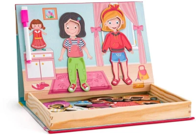 Woody DREVO Puzzle skladačka magnetické tvary 39ks Módny salón