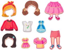 Woody DŘEVO Puzzle skládačka magnetické tvary 39ks Módní salon