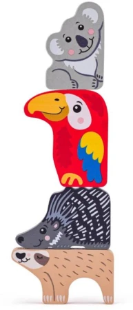Woody DŘEVO Puzzle zvířátka 11 dílků na desce (dřevěná hračka)
