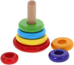 Woody DŘEVO Pyramida skládací magnetická vkládačka Káča (dřevěná hračka)