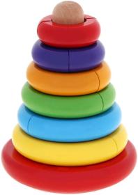 Woody DŘEVO Pyramida skládací magnetická vkládačka Káča (dřevěná hračka)