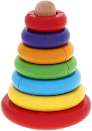 Woody DŘEVO Pyramida skládací magnetická vkládačka Káča (dřevěná hračka)