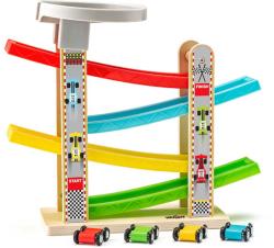 Woody DŘEVO Set dráha se 4 překlápěcími autíčky (dřevěná hračka) Woody DŘEVO Set dráha se 4 překlápěcími autíčky (dřevěná hračka)