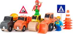 Woody DŘEVO Stavební stroje set 4 autíčka se 2 figurkami doplněk k vláčkodráze Woody DŘEVO Stavební stroje set 4 autíčka se 2 figurkami doplněk k vláčkodráze