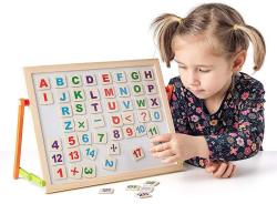 Woody DŘEVO Tabulka magnetická stolní oboustranná set s abecedou a číslicemi